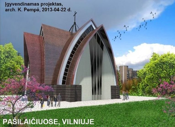 Drugi projekt kościoła w Poszyłajciach, pw. bł. Jana Pawła II